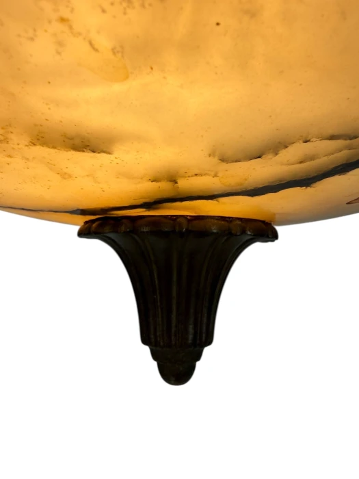 French Art Deco Alabaster Chandelier, 1930s